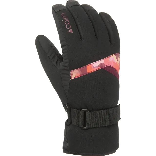 Cairn Styl Pure Fit skidhandskar Burgundy Flower vattentäta