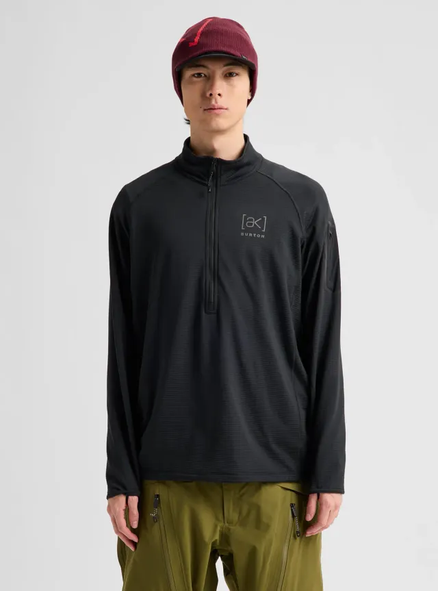 Burton ak Helium Grid fleece herr half-zip moss