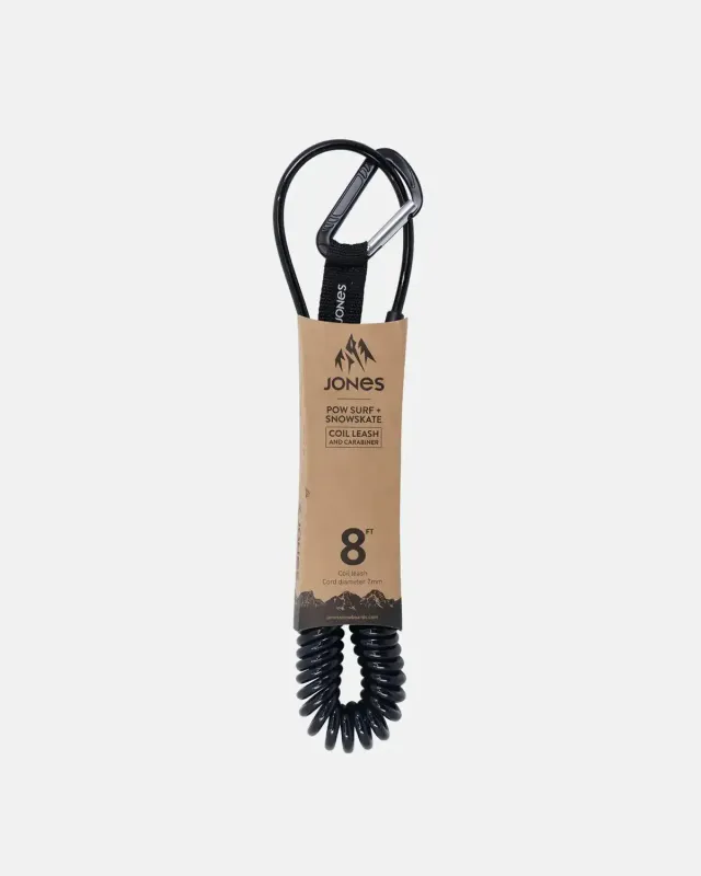 Jones Pow Surf Snowskate Leash Svart 8ft Uretan