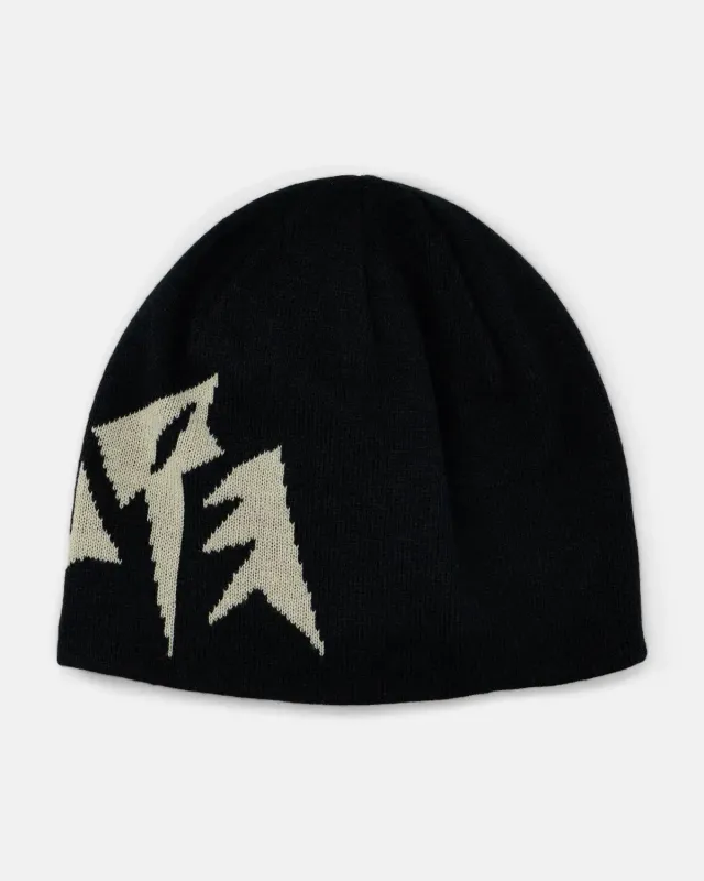 Jones MTN Logo beanie Stealth Black åtsittande