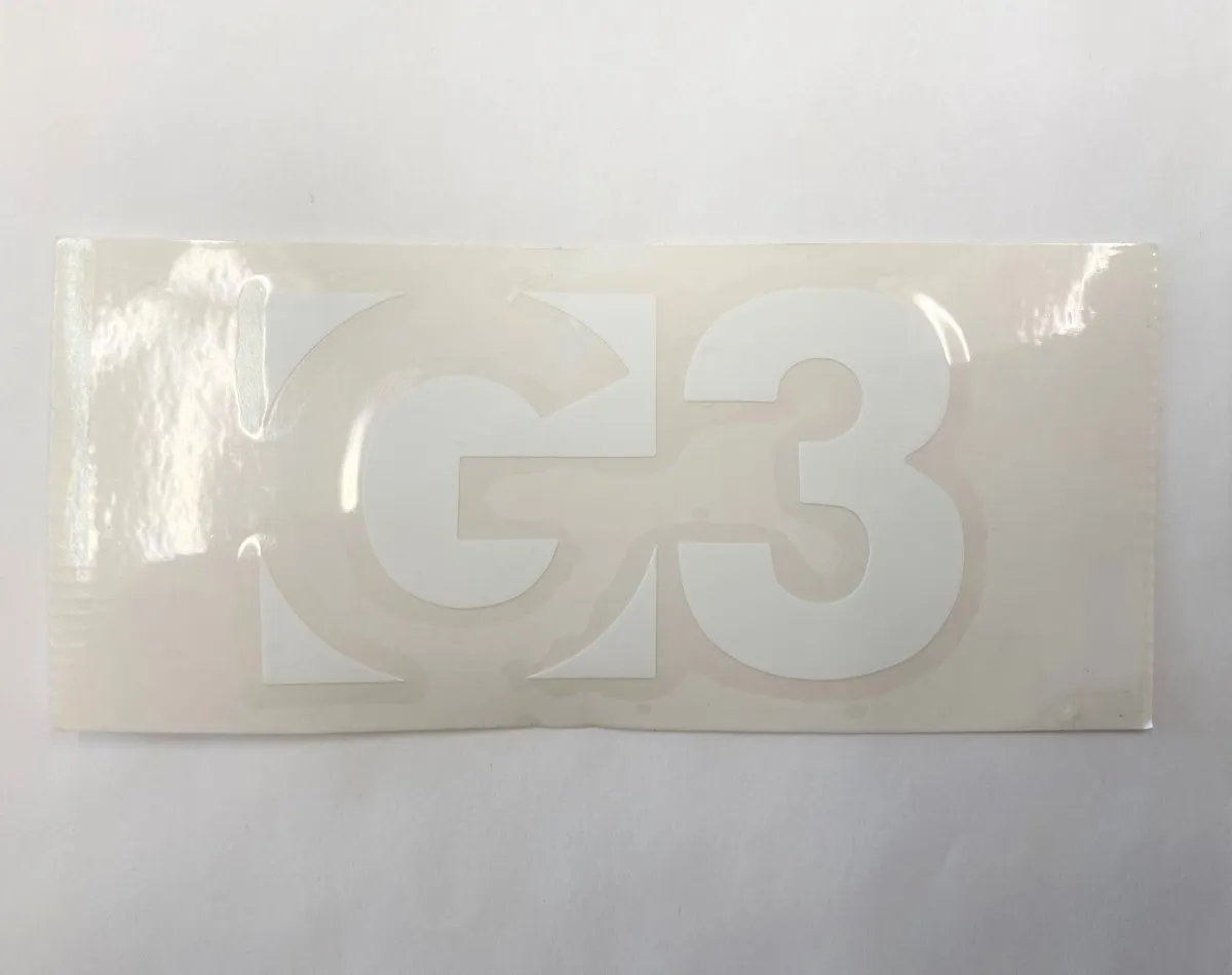 G3 Die Cut Logo klistermärke Large 12,5 cm svart vinyl