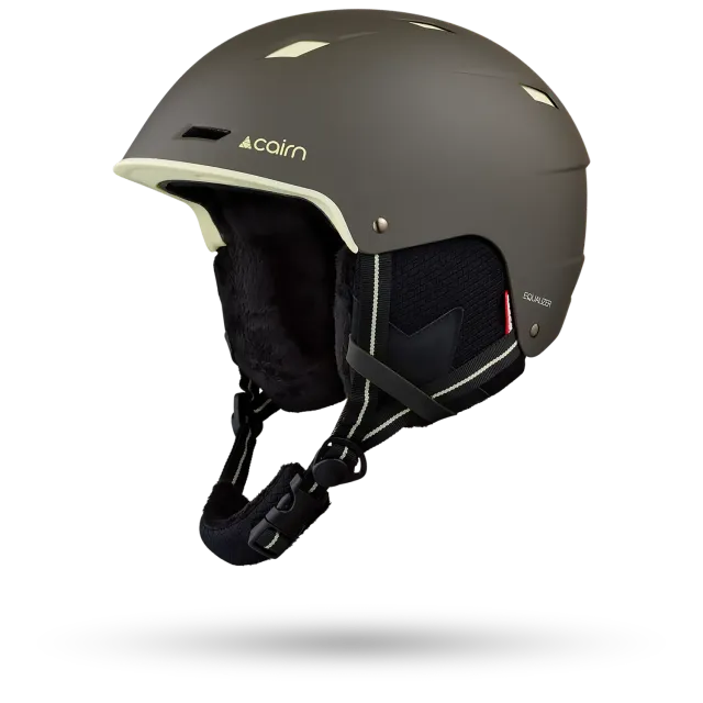 Cairn Equalizer Pure skidhjälm Mat Khaki Lime RECCO