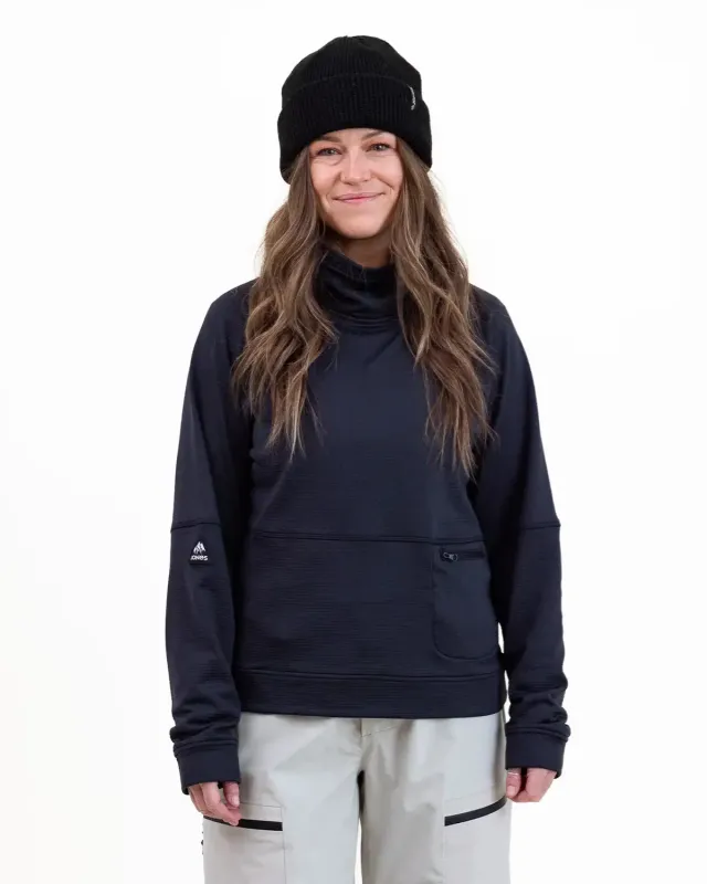 Jones Flagship Recycled Grid fleece dam stealth black