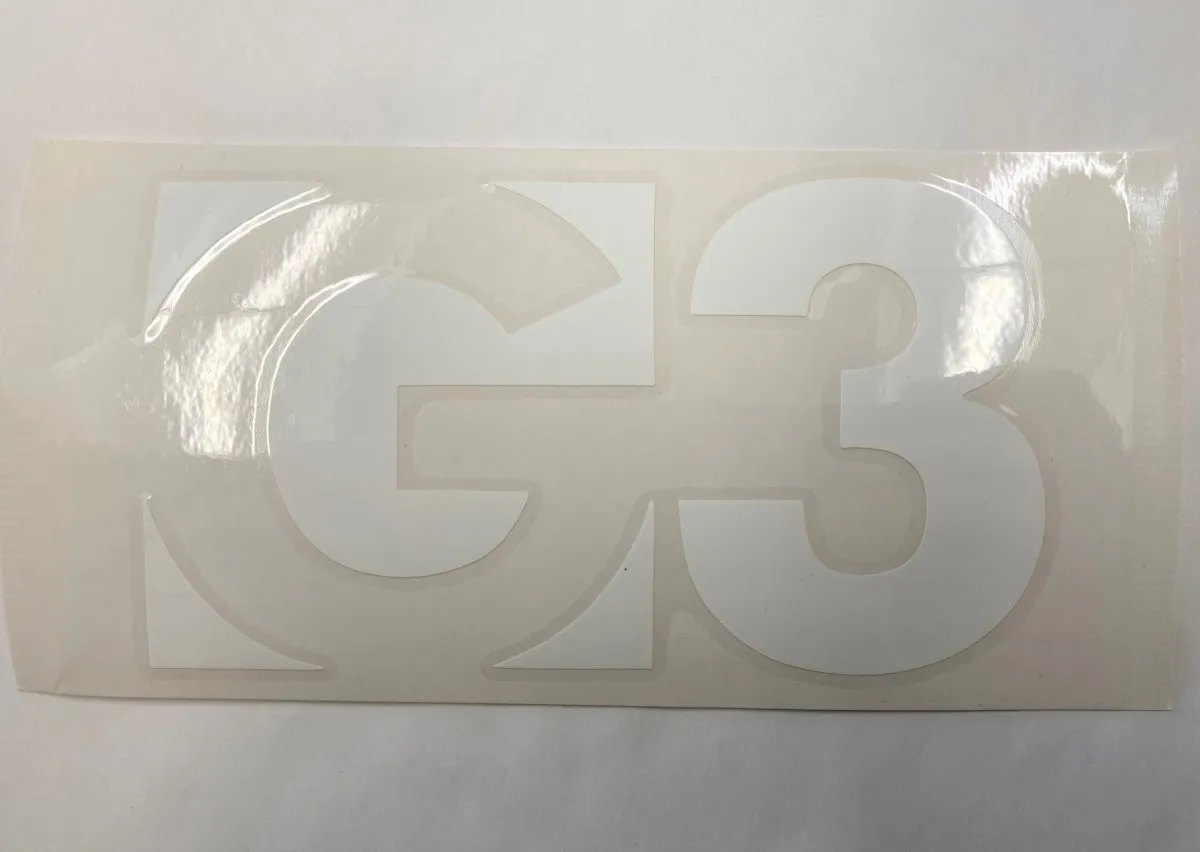G3 Die Cut Logo klistermärke Large 12,5 cm svart vinyl