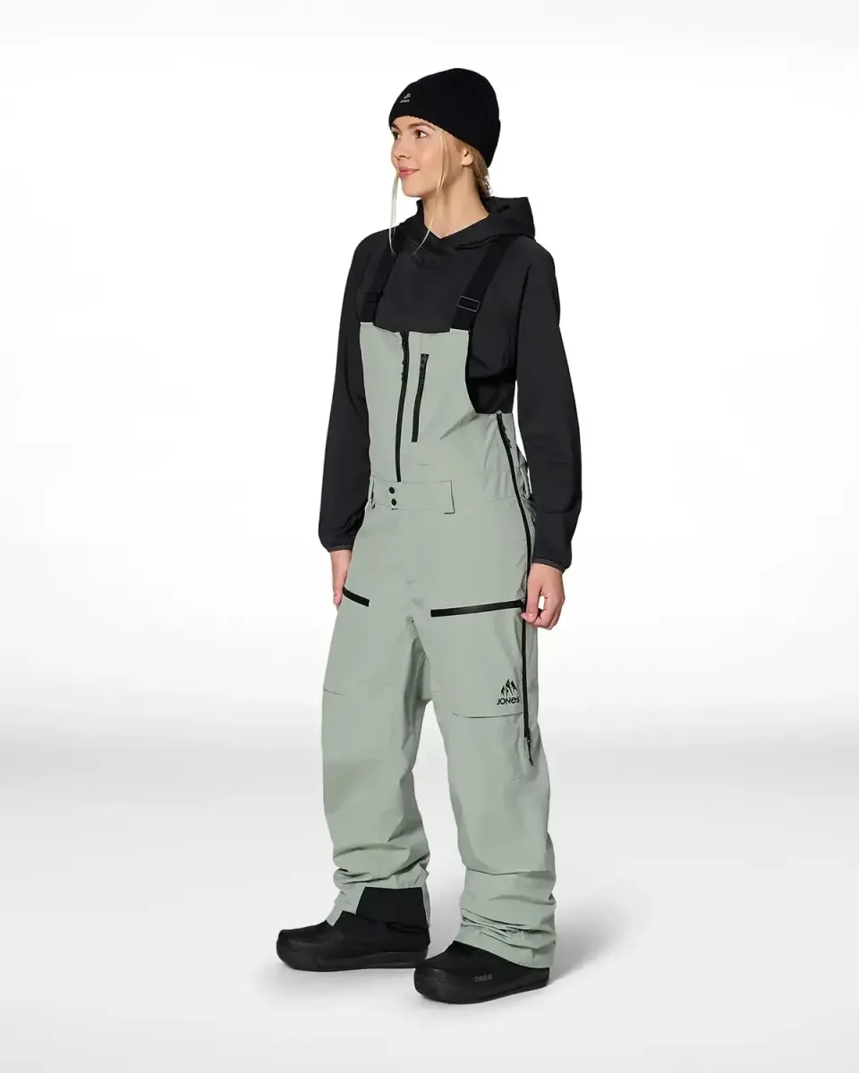 Jones MTN Surf Bibs skidbyxor dam Glacier Gray 20K